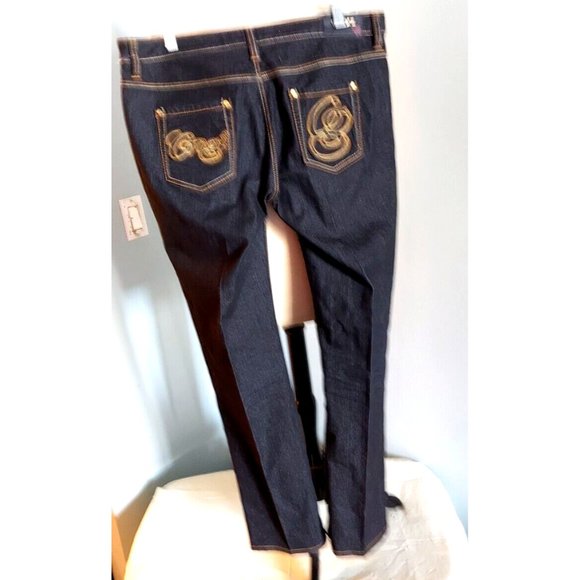 Women's COOGI Black Bootcut Jeans 15/16  Logo Pockets Gold embroidered NWOT - Picture 3 of 8